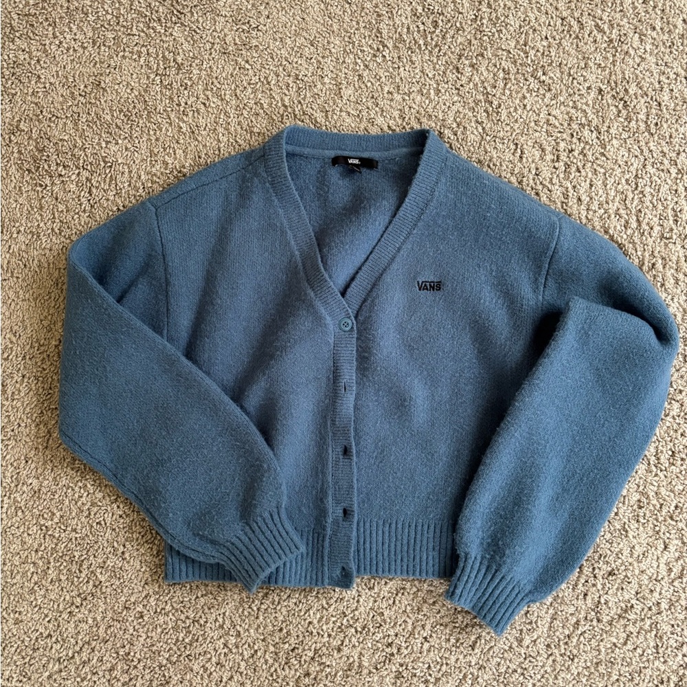 Vans Women's Dusty Blue V-Neck Button Cardigan